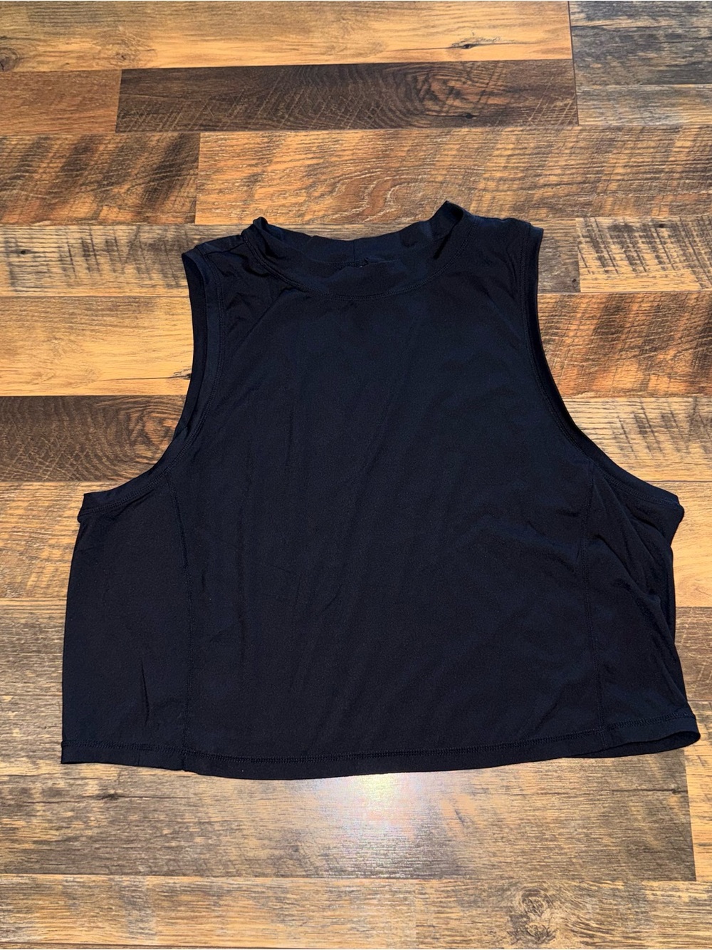 Fabletics Black Cropped Sleeveless Tank